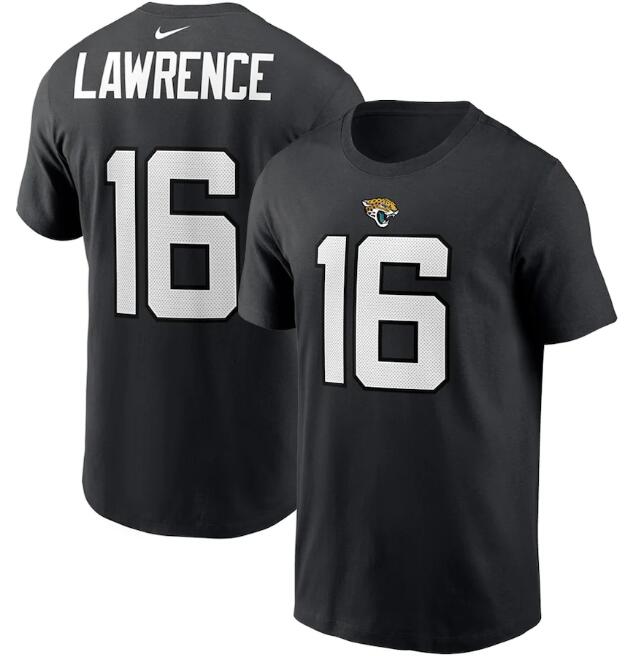 Men's Jacksonville Jaguars #16 Trevor Lawrence 2021 Black NFL Draft First Round Pick Player Name & Number T-Shirt Men's Jacksonville Jaguars #16 Trevor Lawrence 2021 Black NFL Draft First Round Pick Player Name & Number T-Shirt